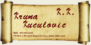 Kruna Kuculović vizit kartica